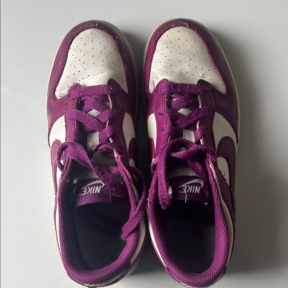 Nike Dunk Low Kids’ Purple and White Sneakers